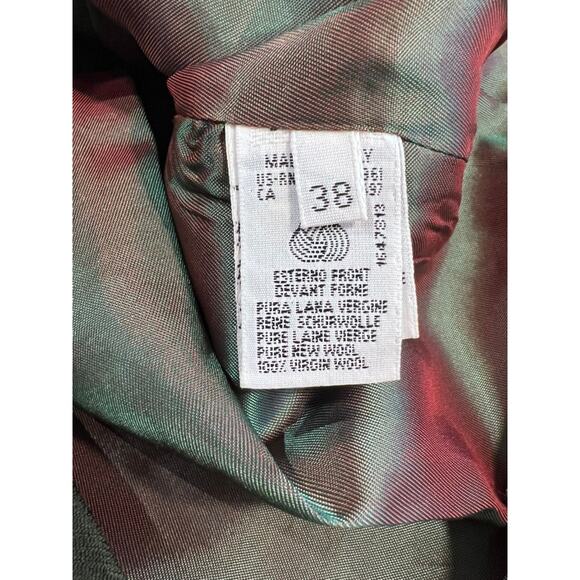 Vtg UCoB United Colors Of Benetton Italy 100% Wool 4 Button Blazer Size 38 Green - Picture 8 of 11